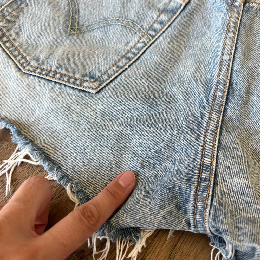 Levi's 501 Denim Cutoff Button Fly Shorts, Size 29 - Picture 8 of 8